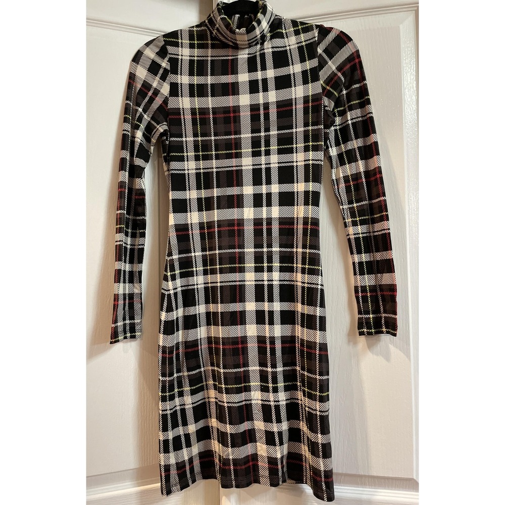 Alice + Olivia Dress Womens 2 Plaid Turtleneck Long Sleeveβ Bodycon CC109P02503